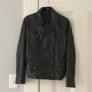 Banana Republic Petite Olive Leather Jacket SP